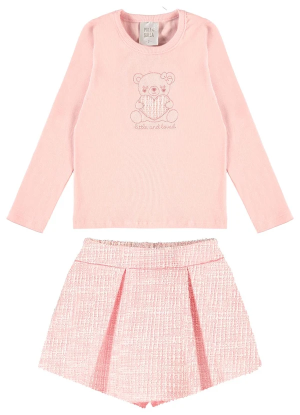 Pulla Bulla - Conjunto Ribana com Elastano Leve Rosa