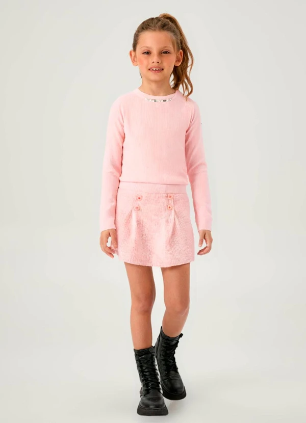 Pulla Bulla - Conjunto Ribana com Elastano Leve Rosa