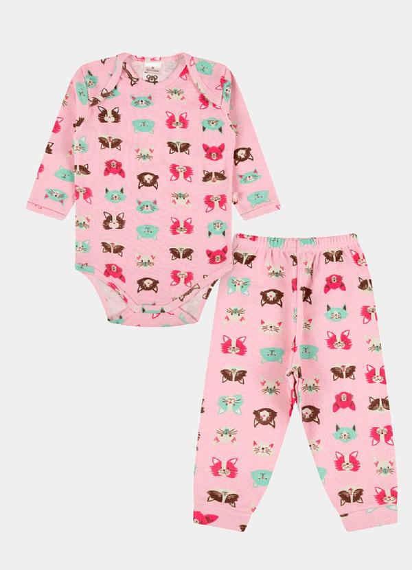 Stolf Baby Kids - Conjunto Ribana Longo Gatinhos Estampado 1