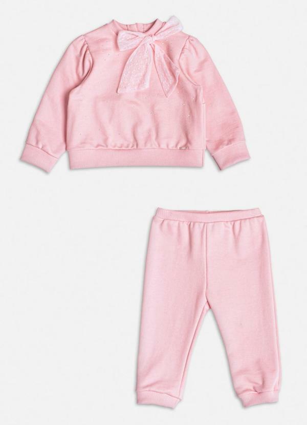 Momi - Conjunto Rosa com Laço de Tule Rosa