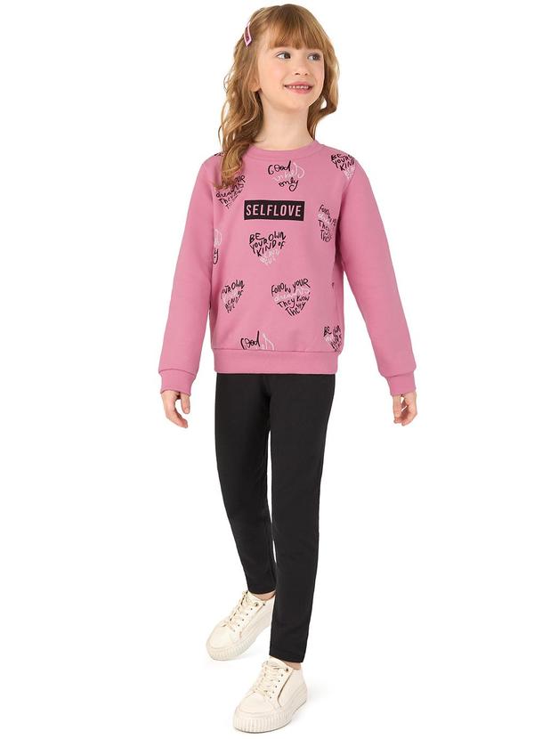 Malwee Kids - Conjunto Selflove em Moletom Rosa