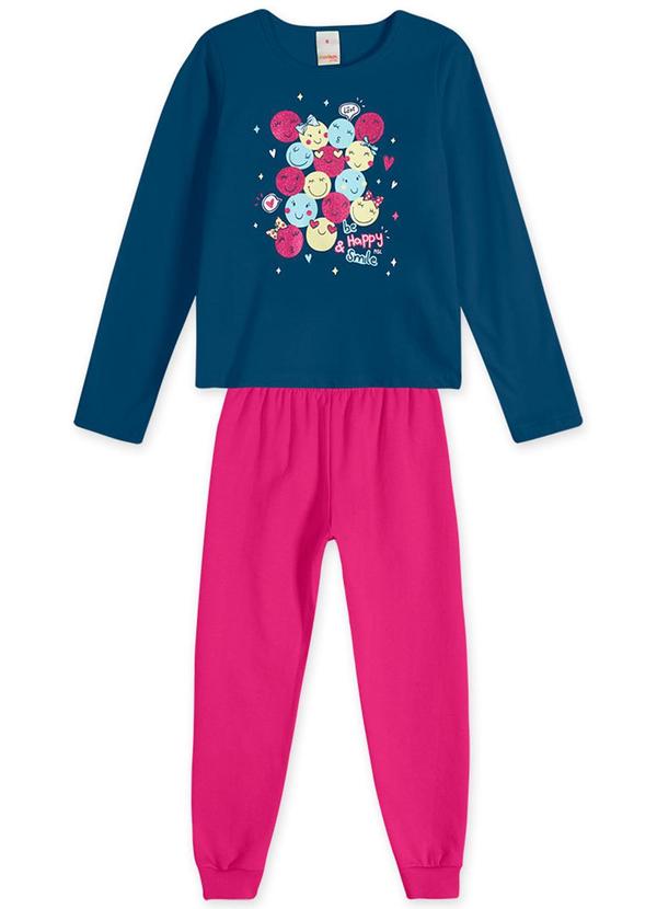 Marisol Play - Conjunto Smile Longo Moletom Infantil Feminino Az
