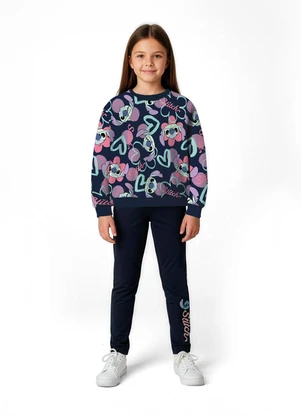 Malwee Kids - Conjunto Stitch® em Moletom Azul Marinho - MALWEE KIDS
