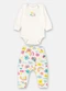 Up Baby - Conjunto Suedine Body Calça Branco - variação:  