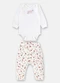 Up Baby - Conjunto Suedine Body Calça Branco - variação:  