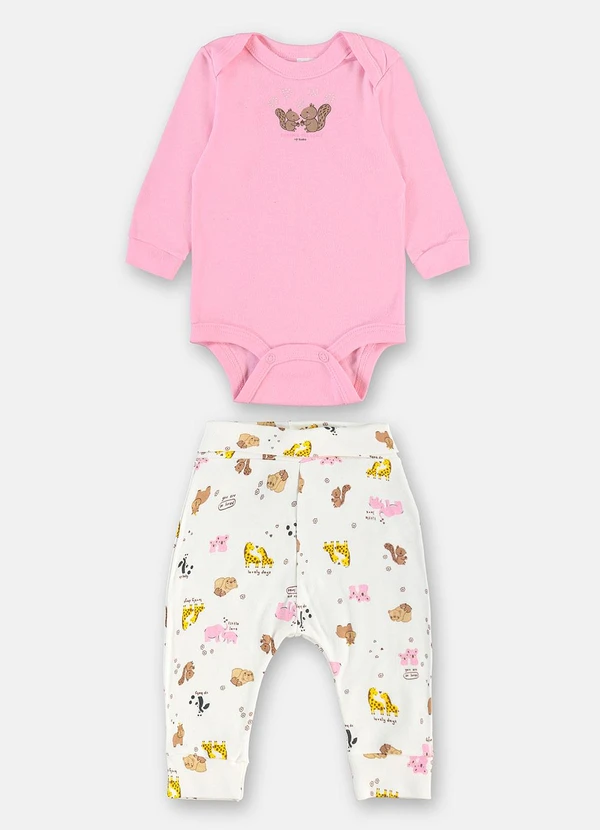 Up Baby - Conjunto Suedine Body Calça Branco 2
