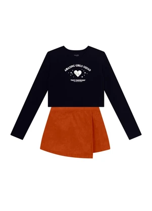 Brandili - Conjunto Teen Menina de Coração Preto - BRANDILI