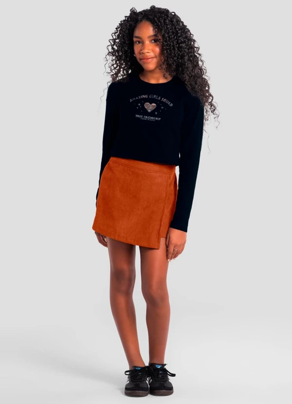 Brandili - Conjunto Teen Menina de Coração Preto