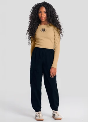 Brandili - Conjunto Teen Menina em Microfibra Bege - BRANDILI