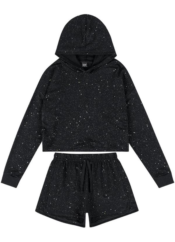 Young Class - Conjunto Teen Menina em Moletinho Preto