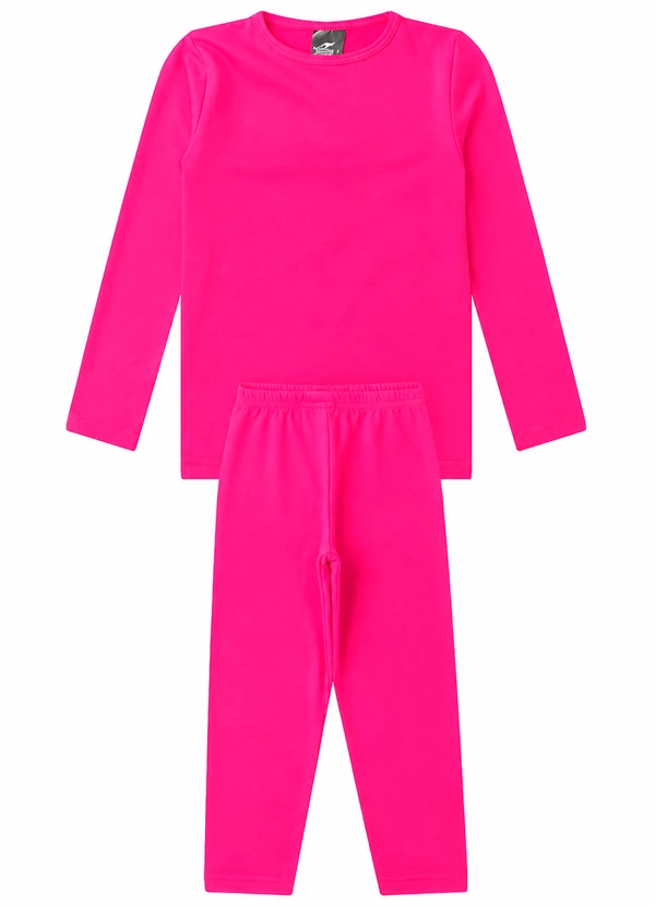 Rosa Azul - Conjunto Térmico Blusa + Calça Infantil Pink