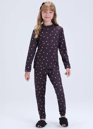 Vida Costeira - Conjunto Térmico Feminino Coraçãozinhos Preto - VIDA COSTEIRA