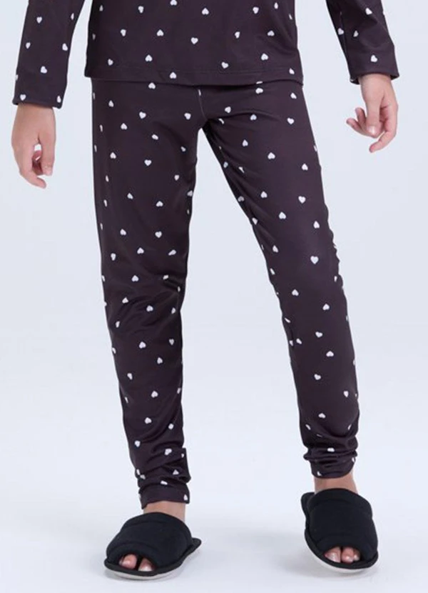 Vida Costeira - Conjunto Térmico Feminino Coraçãozinhos Preto 3