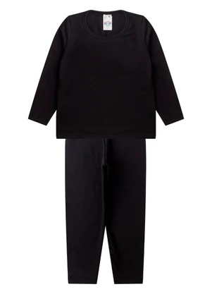 Rosa Azul - Conjunto Térmico Peluciado Blusa + Calça Preto - ROSA AZUL