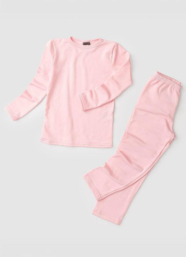 Rosa Azul - Conjunto Térmico Peluciado Blusa + Calça Rosa