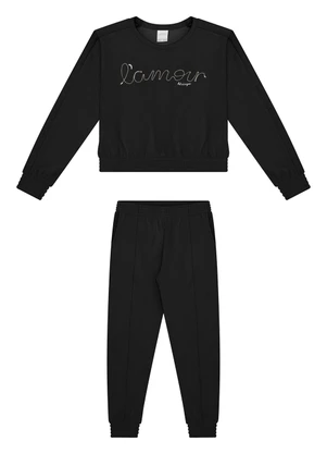 Alakazoo - Conjunto Texturizado com Bordado Preto - ALAKAZOO