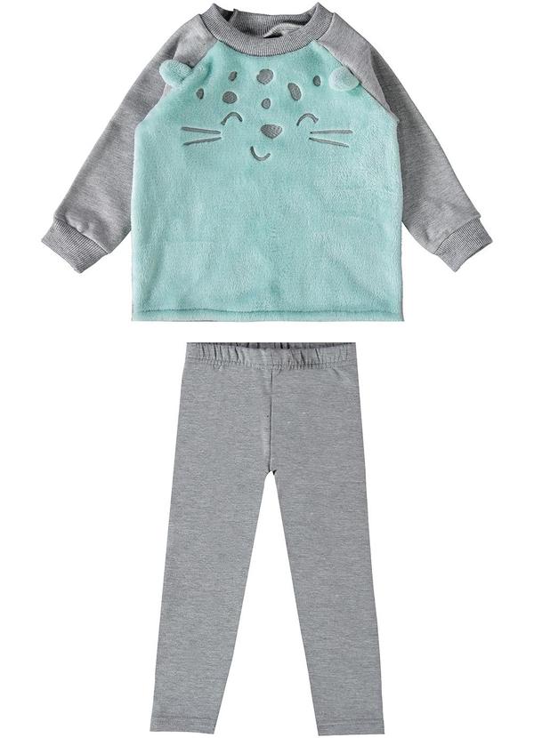 Malwee Kids - Conjunto Tigrinho em Pelúcia Menina Cinza