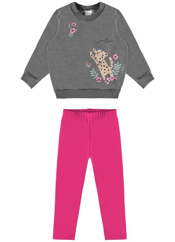 Malwee Kids - Conjunto Tigrinho Menina Cinza