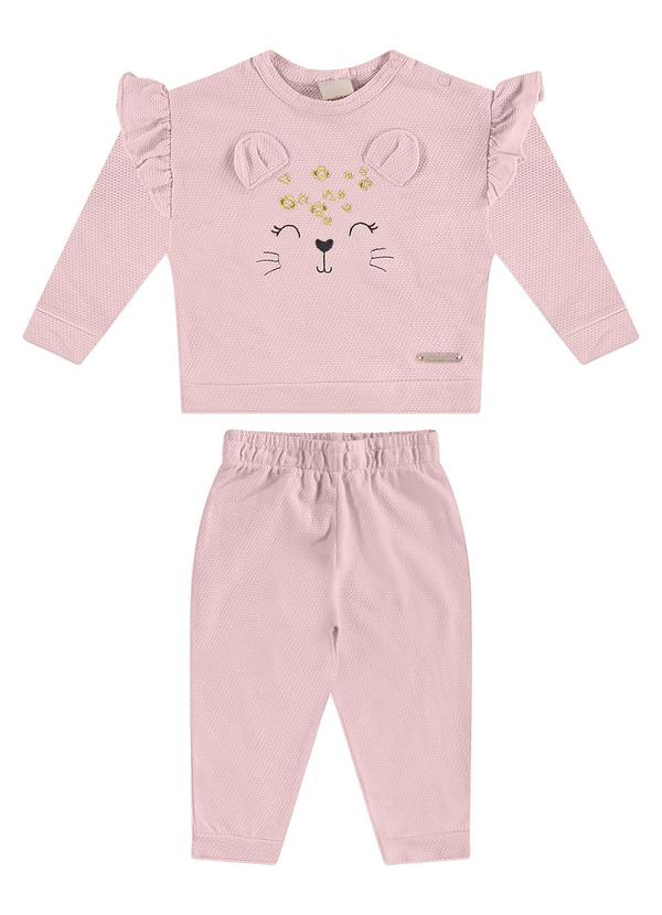 Carinhoso - Conjunto Tigrinho Texturizada Rosa