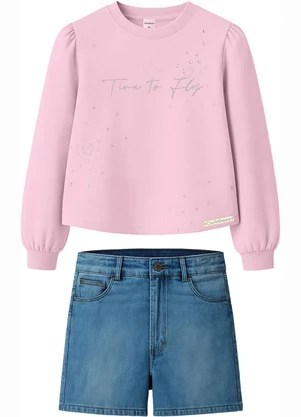 Carinhoso - Conjunto Time To Fly Strass Rosa Claro - CARINHOSO