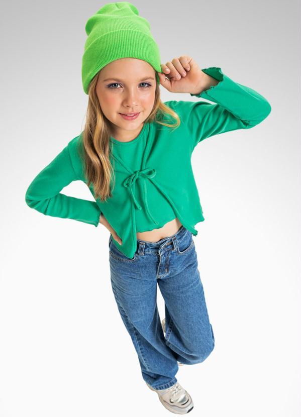 Playground - Conjunto Top e Cardigan Verde