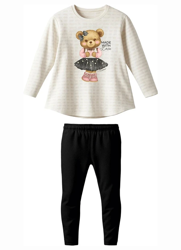 Carinhoso - Conjunto Ursinha com Pérolas Off White