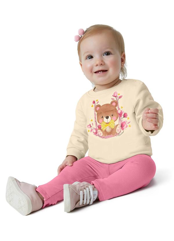 Carinhoso - Conjunto Ursinho em Moletom Bege