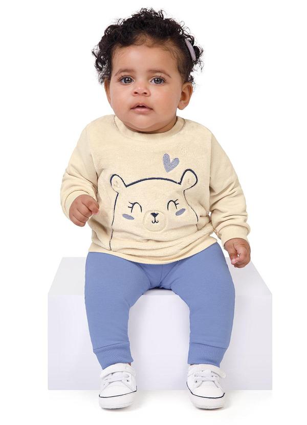 Malwee Kids - Conjunto Ursinho em Pelúcia Bege