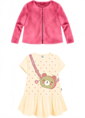 Malwee Kids - Conjunto Ursinho em Pelúcia Bege - MALWEE KIDS