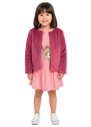 Malwee Kids - Conjunto Ursinho em Pelúcia Rosa Claro - MALWEE KIDS