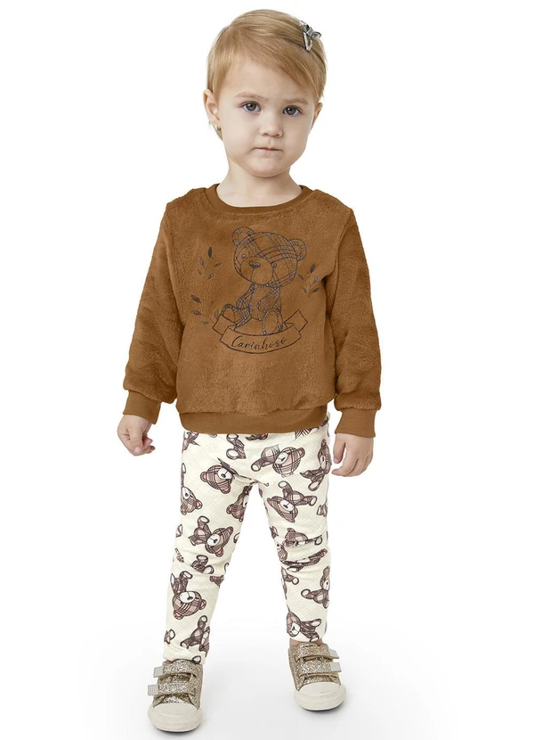 Carinhoso - Conjunto Ursinho Menina Marrom