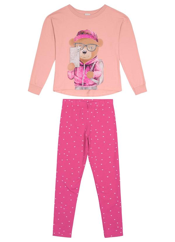 Carinhoso - Conjunto Ursinho Mullet Menina Rosa