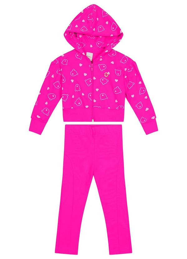 Carinhoso - Conjunto Ursinhos Cropped Menina Rosa