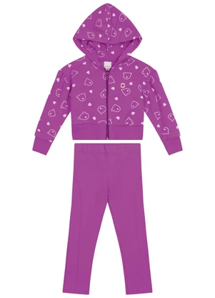 Carinhoso - Conjunto Ursinhos Cropped Menina Roxo - CARINHOSO