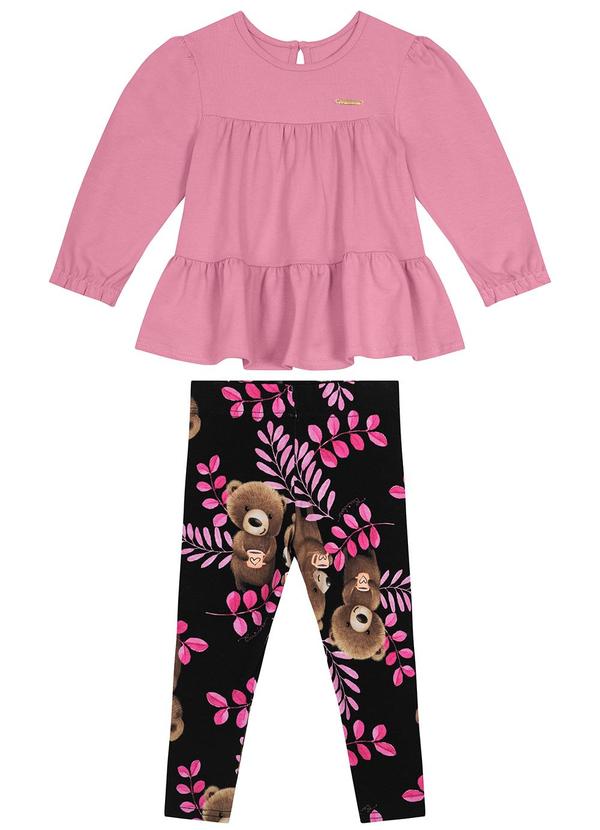 Carinhoso - Conjunto Ursinhos em Cotton Menina Rosa