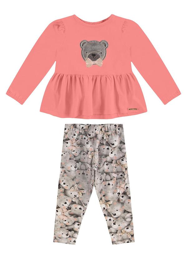 Carinhoso - Conjunto Ursinhos em Cotton Rosa