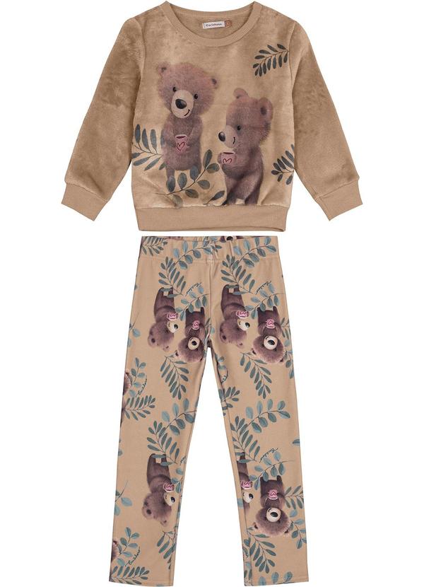 Carinhoso - Conjunto Ursinhos em Malha Soft Menina Bege