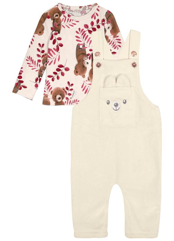 Carinhoso - Conjunto Ursinhos em Moletom Menina Bege