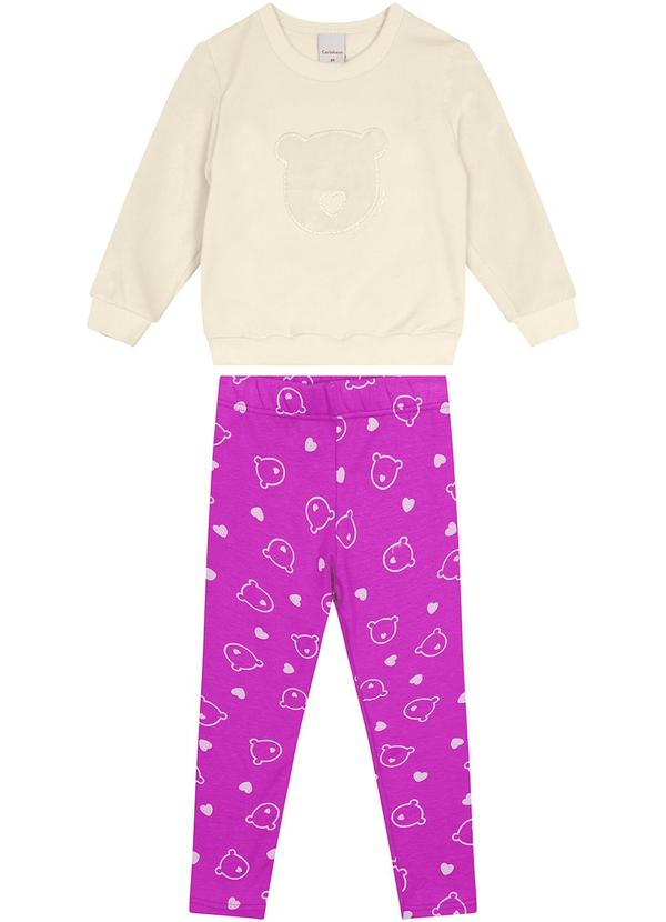Carinhoso - Conjunto Ursinhos em Moletom Menina Bege