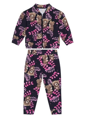 Carinhoso - Conjunto Ursinhos Jogger Menina Preto - CARINHOSO