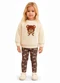 Carinhoso - Conjunto Urso & Laços com Lurex Off White - variação: Off White