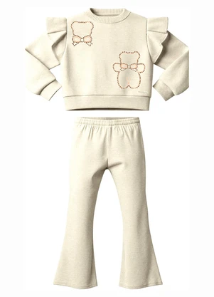 Carinhoso - Conjunto Ursos Bordados Off White - CARINHOSO