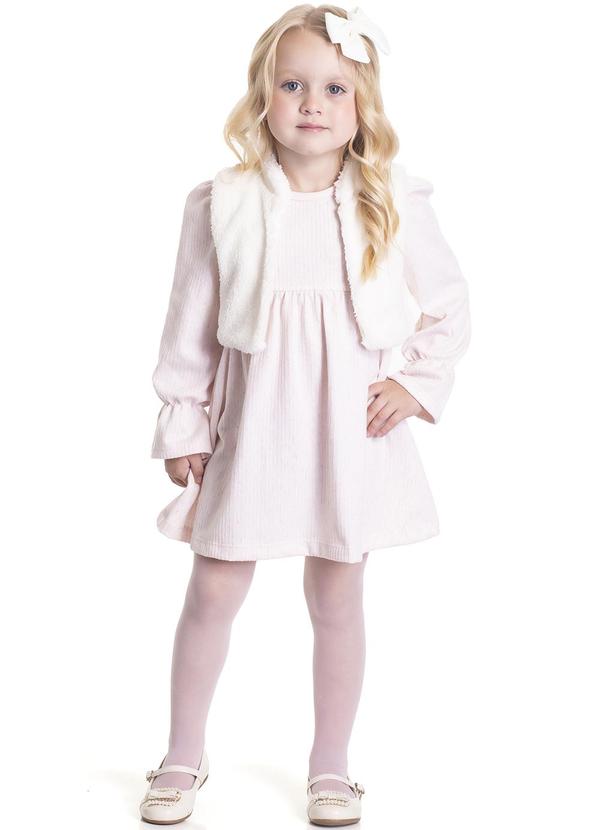 Randa Mundu - Conjunto Vestido Belize/Colete Pelo Rosa