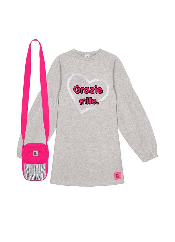 Abrange - Conjunto Vestido com Bolsa Cinza