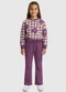 Malwee Kids - Conjunto Vichy com Flores Preto - variação: Roxo