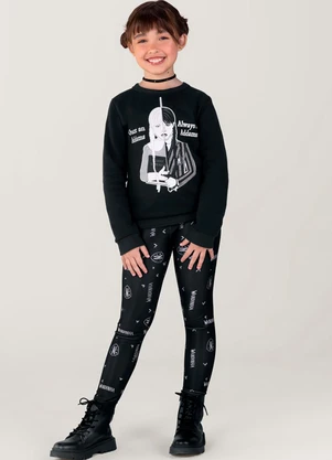 Brandili - Conjunto Infantil Wandinha Menina Preto - BRANDILI