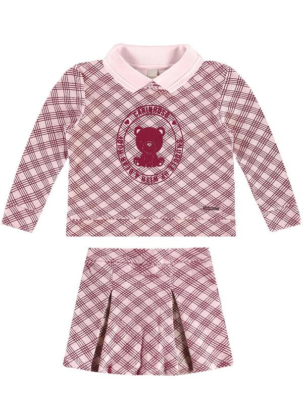 Carinhoso - Conjunto Xadrez Bear Menina Rosa