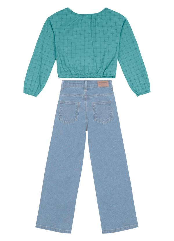 Carinhoso - Conjunto Xadrez Cropped Menina Azul 2