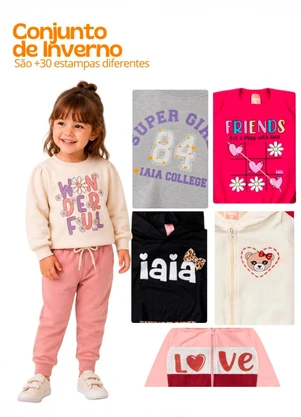 Rosa Azul - Kit 3 Conjuntos Sortido Menina Multicolorido - ROSA AZUL