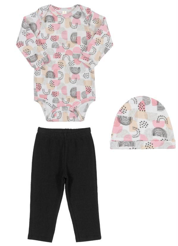 Up Baby - Kit 3 Peças Bebê Menina Off White